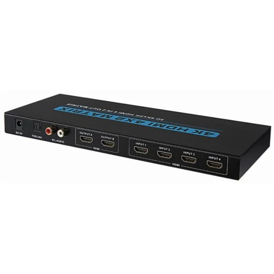 VAMXH4X2 4K HDMI mátrix, 4in-2out, audio out
